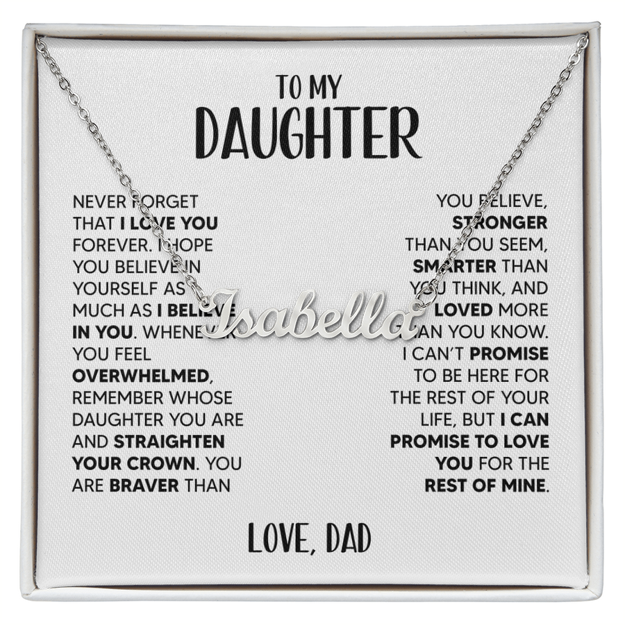 Amity Name Necklace - Daughter I Believe In You - D
