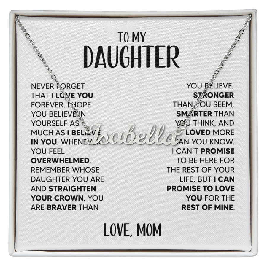 Amity Name Necklace - Daughter I Believe In You - M