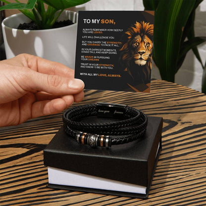 Amity Leather Bracelet - To My Brave Son