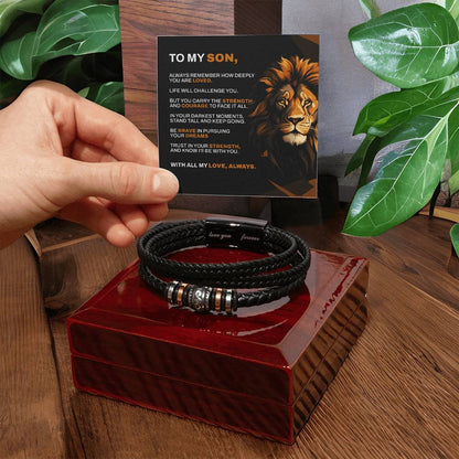 Amity Leather Bracelet - To My Brave Son