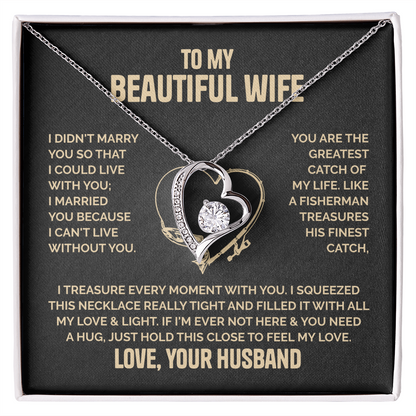 Amity Heart Necklace - Wife Can't Live Without You