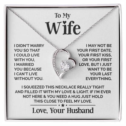 Amity Heart Necklace - Wife I Can't Live Without You