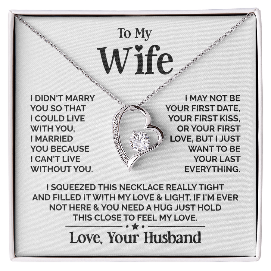 Amity Heart Necklace - Wife I Can't Live Without You