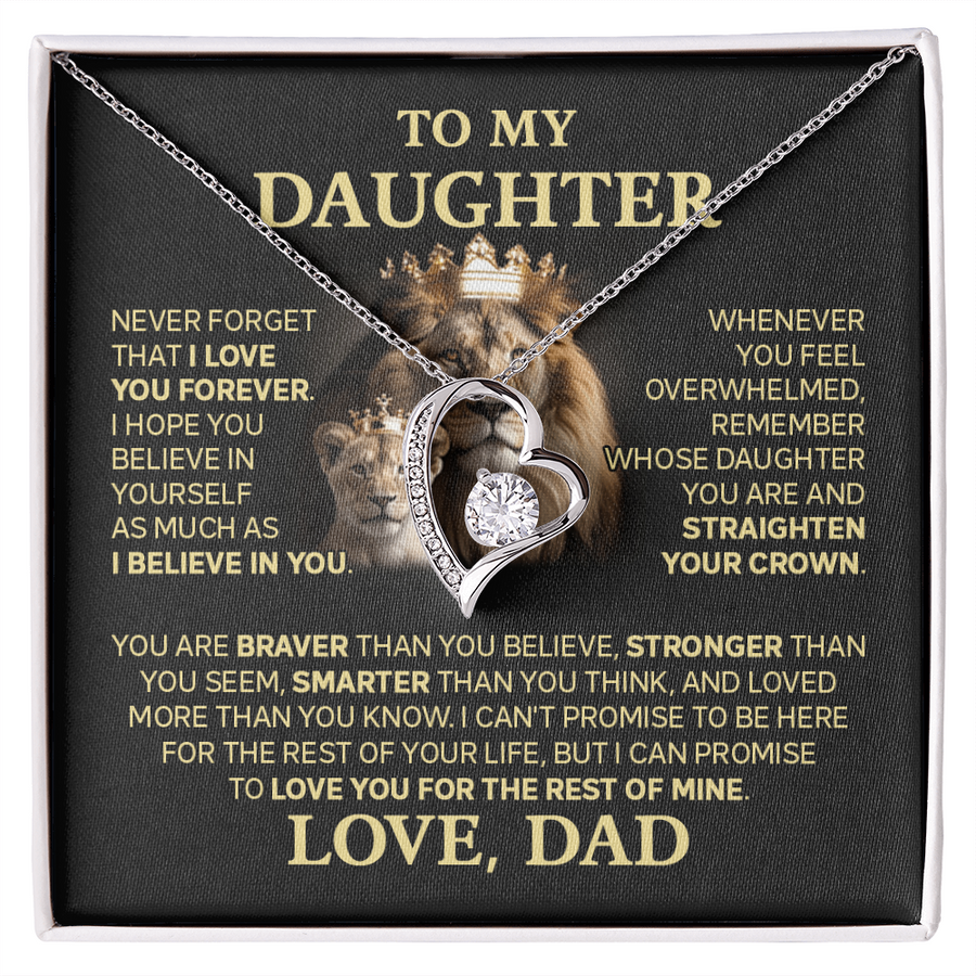 Amity Heart Necklace - Daughter Braver Stronger Smarter