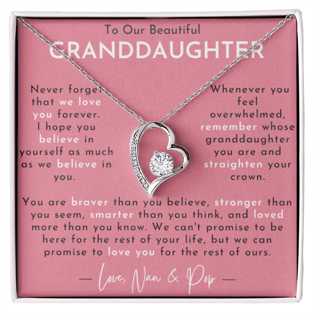 Amity Heart Necklace - Granddaughter - Love Nan & Pop