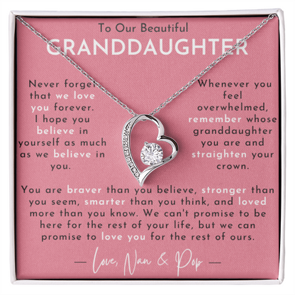 Amity Heart Necklace - Granddaughter - Love Nan & Pop