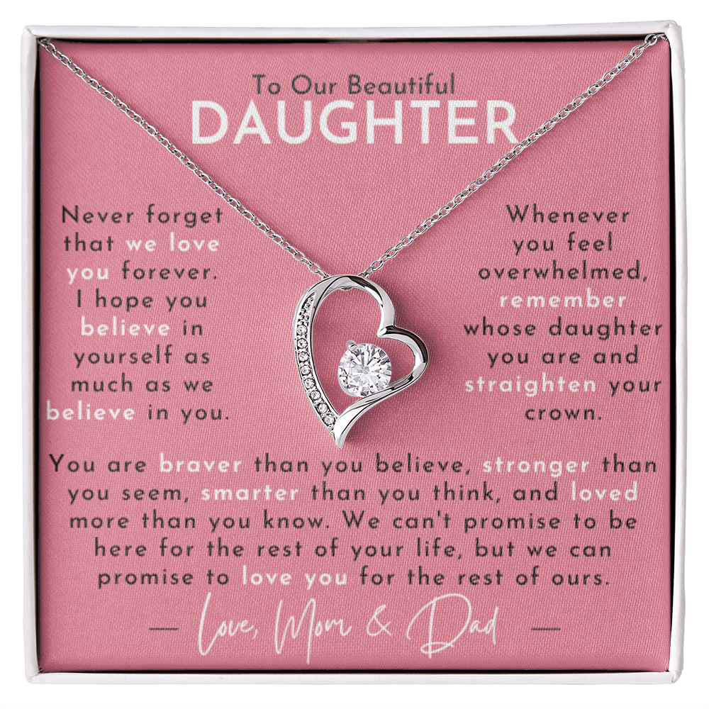Amity Heart Necklace - Daughter - Love Mom & Dad