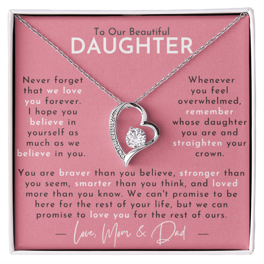 Amity Heart Necklace - Daughter - Love Mom & Dad