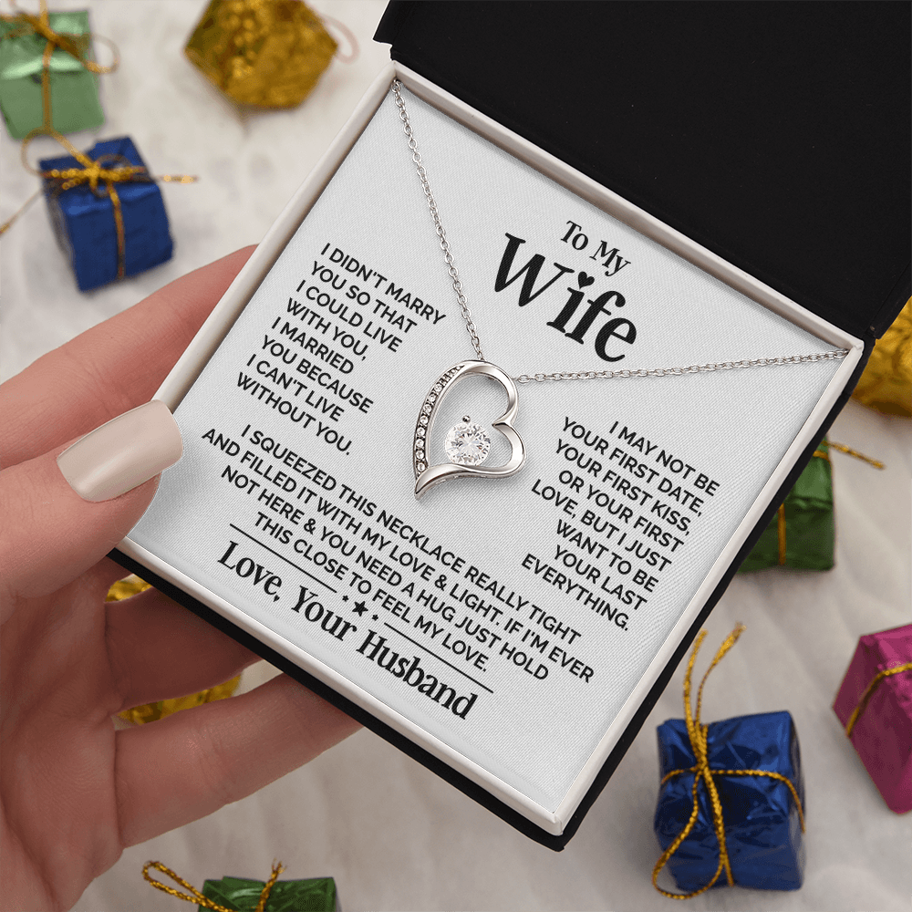 Amity Heart Necklace - Wife I Can't Live Without You