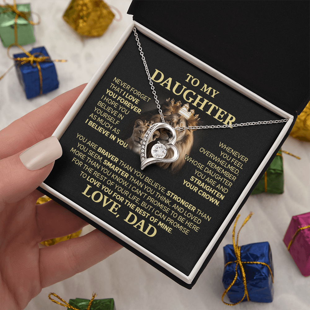 Amity Heart Necklace - Daughter Braver Stronger Smarter