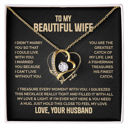 Amity Heart Necklace - Wife Can't Live Without You