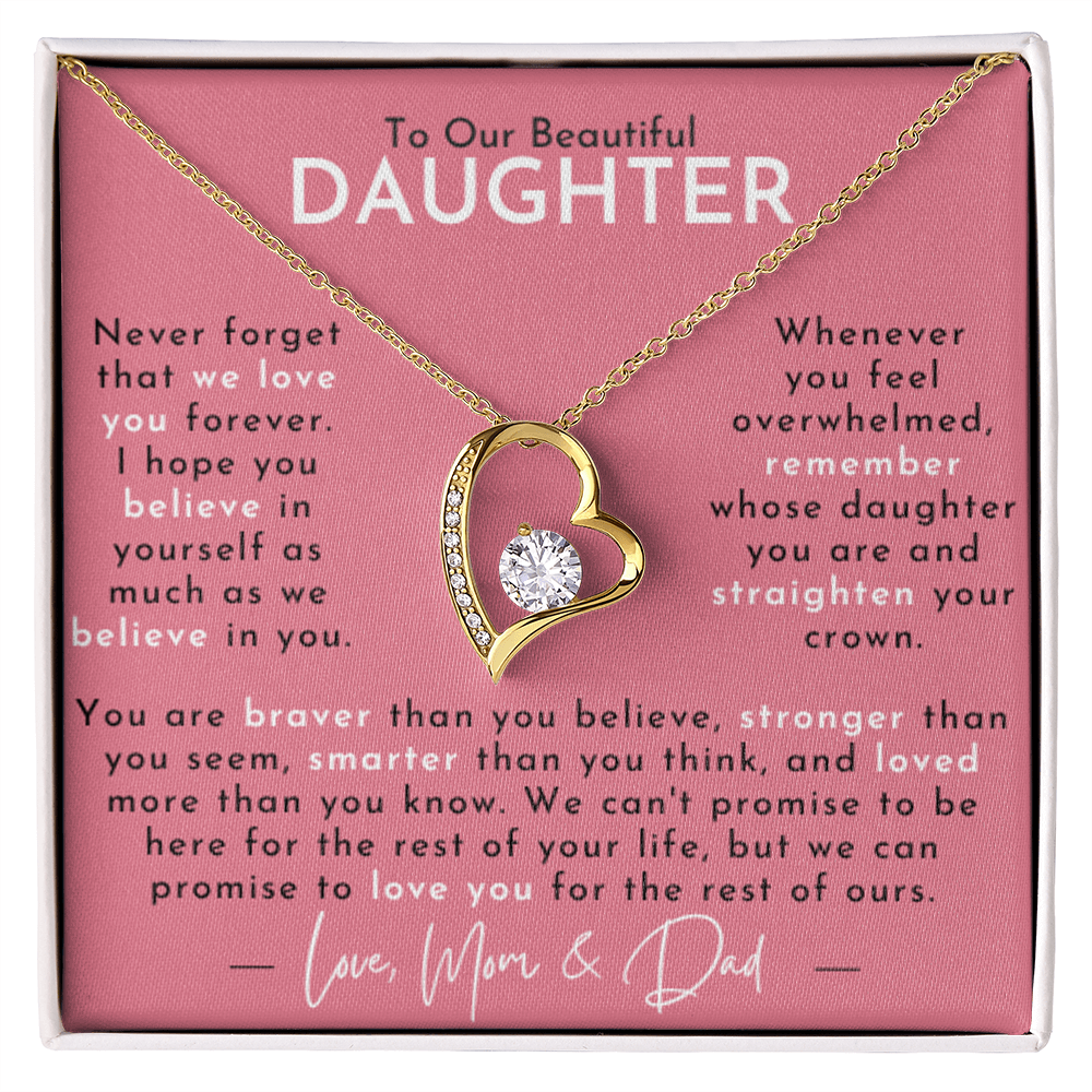 Amity Heart Necklace - Daughter - Love Mom & Dad