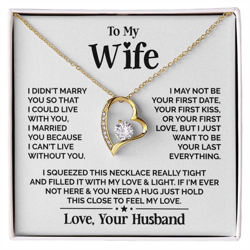 Amity Heart Necklace - Wife I Can't Live Without You