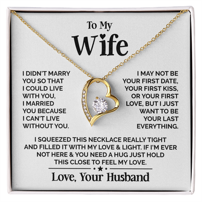 Amity Heart Necklace - Wife I Can't Live Without You