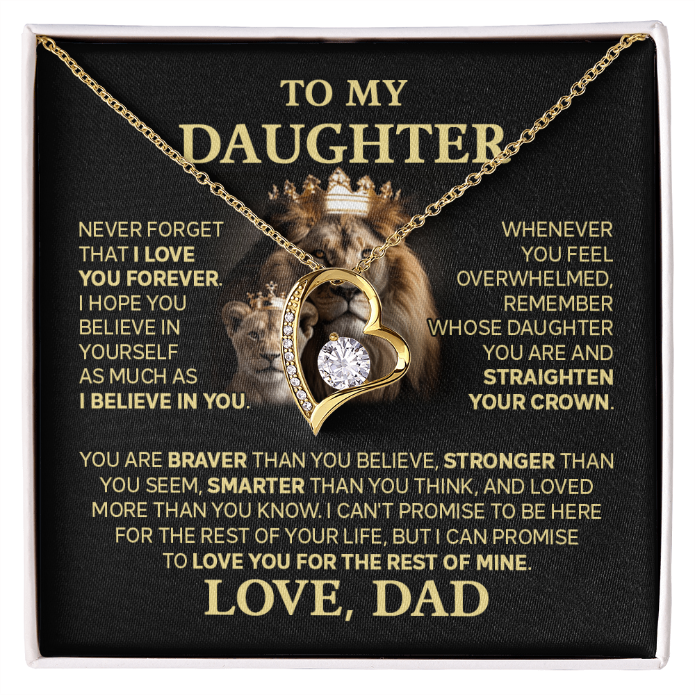 Amity Heart Necklace - Daughter Braver Stronger Smarter