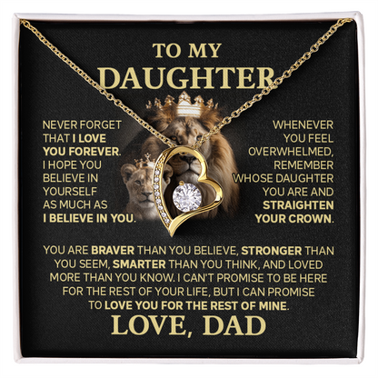 Amity Heart Necklace - Daughter Braver Stronger Smarter