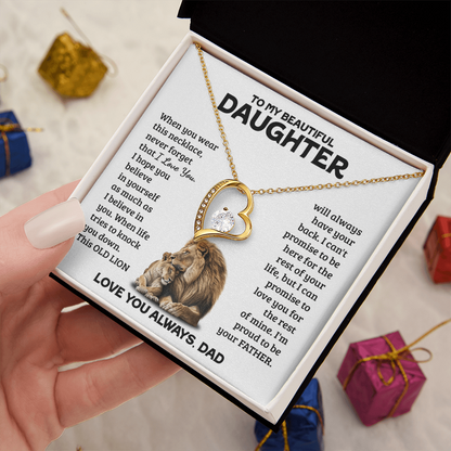 Amity Heart Necklace - Daughter Always Have Your Back