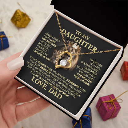 Amity Heart Necklace - Daughter Braver Stronger Smarter