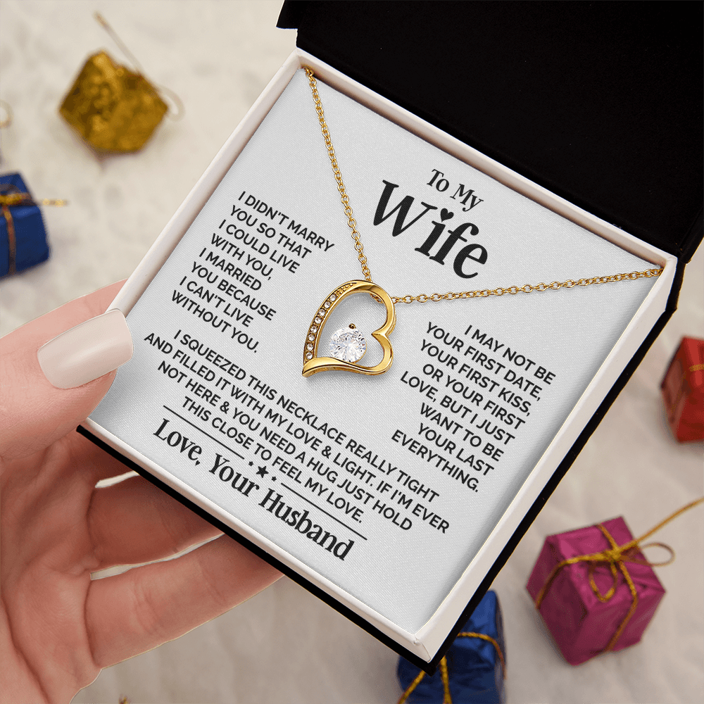 Amity Heart Necklace - Wife I Can't Live Without You