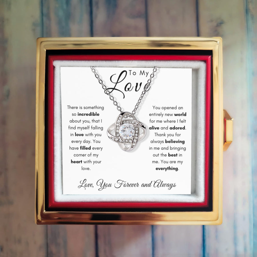To My Love - Knot Necklace - Rose Box
