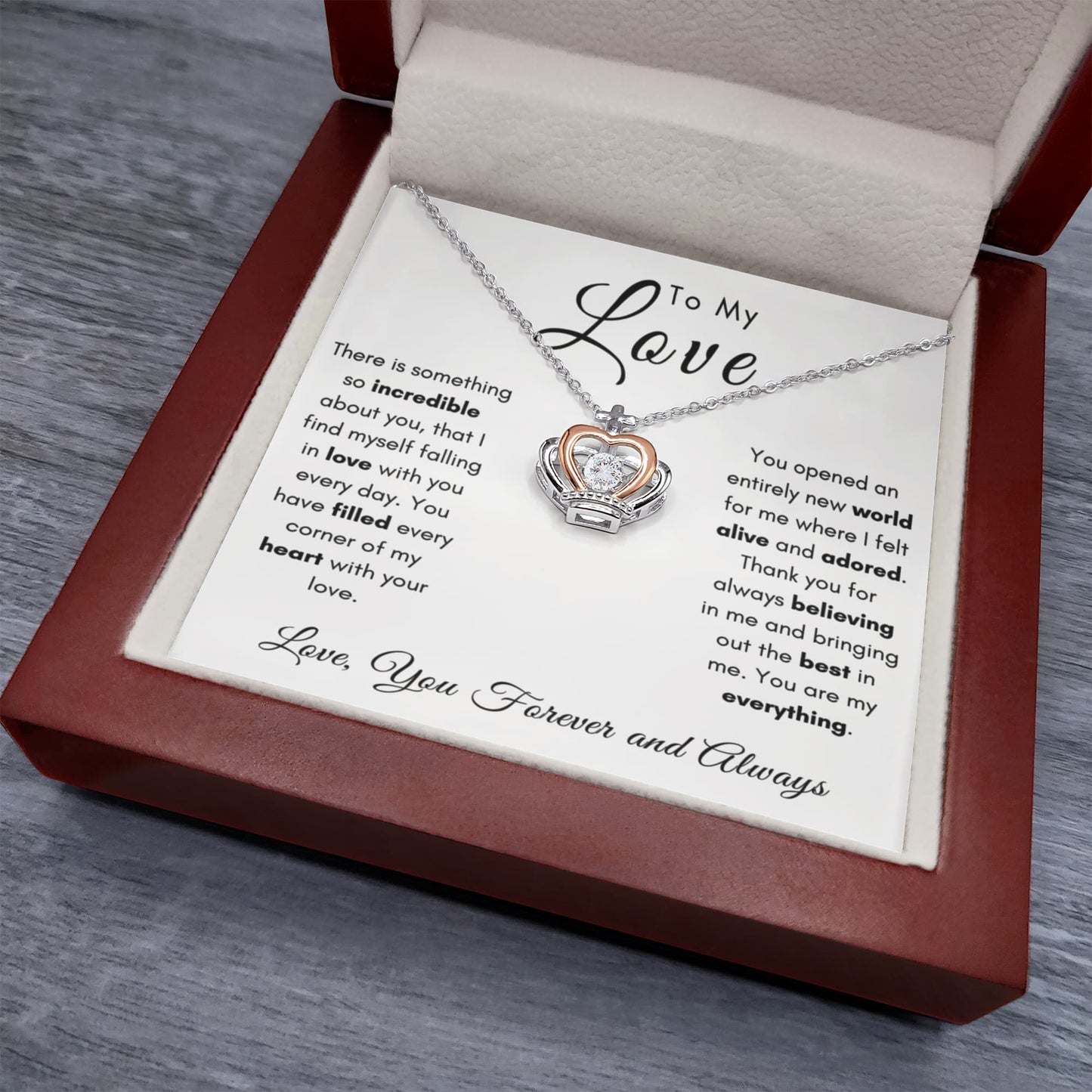 To My Love - Princess Heart Necklace