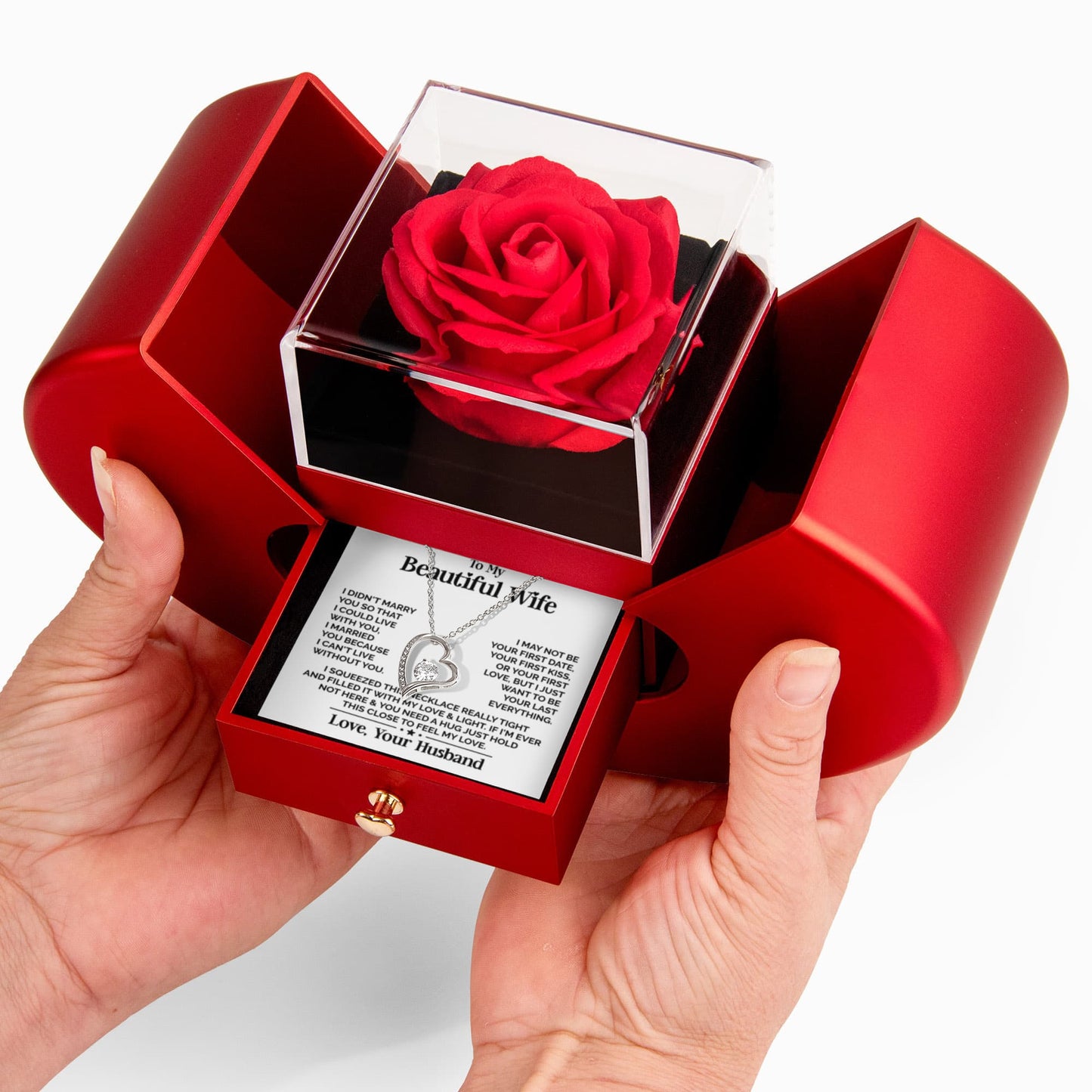 Amity Heart Necklace - Rose Heart Box - My Beautiful Wife