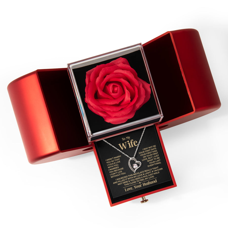 Amity Heart Necklace - Rose Heart Box - Wife Feel My Love
