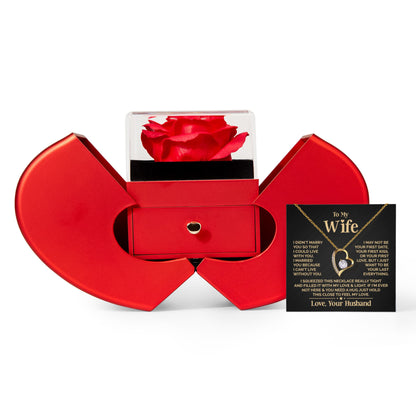 Amity Heart Necklace - Rose Heart Box - Wife Feel My Love