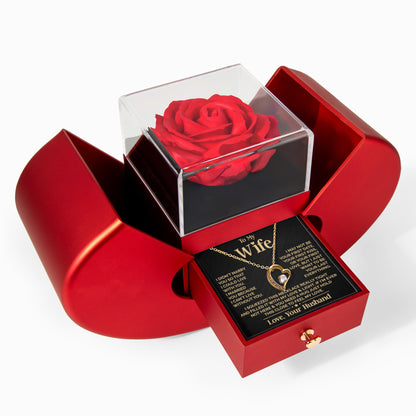 Amity Heart Necklace - Rose Heart Box - Wife Feel My Love