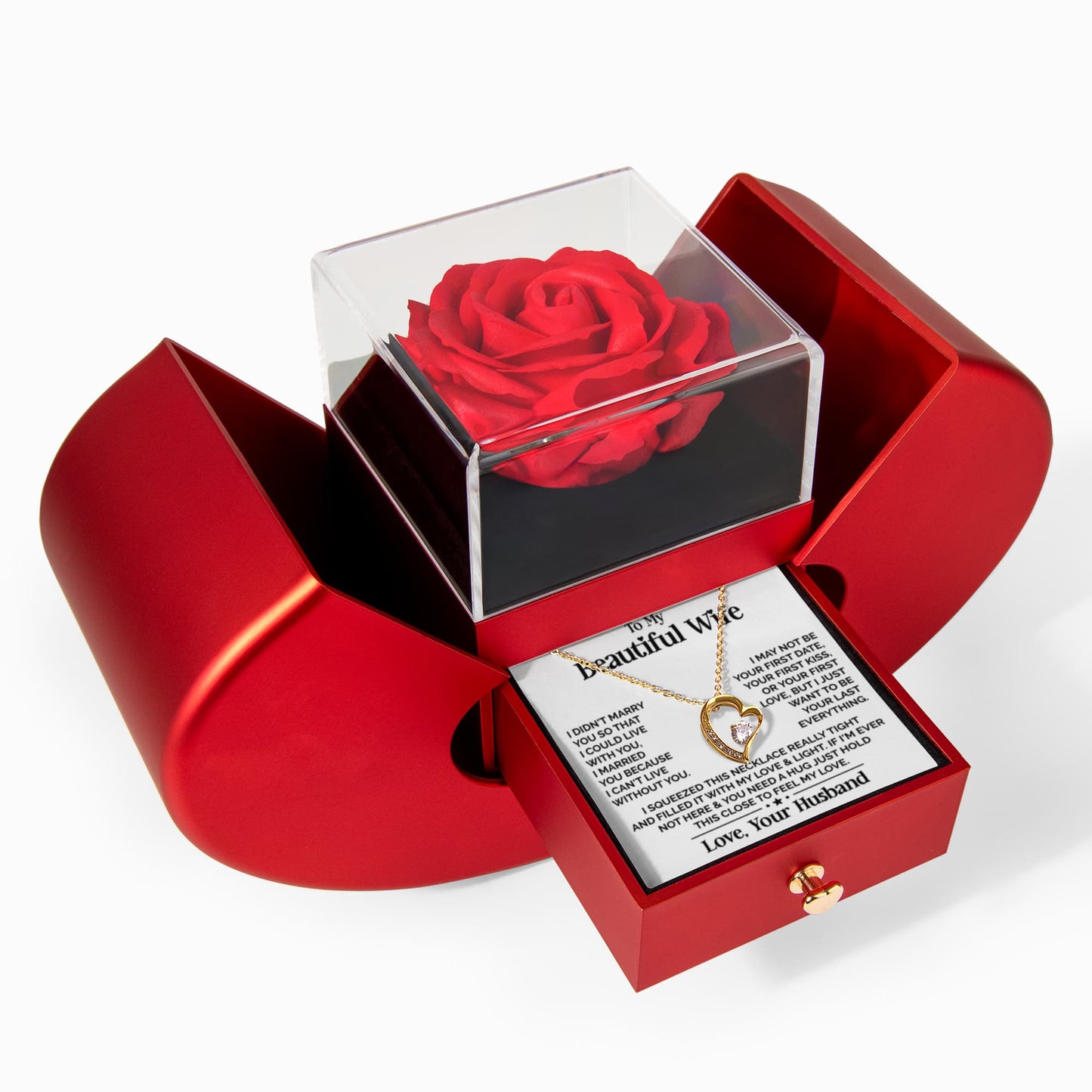 Amity Heart Necklace - Rose Heart Box - My Beautiful Wife