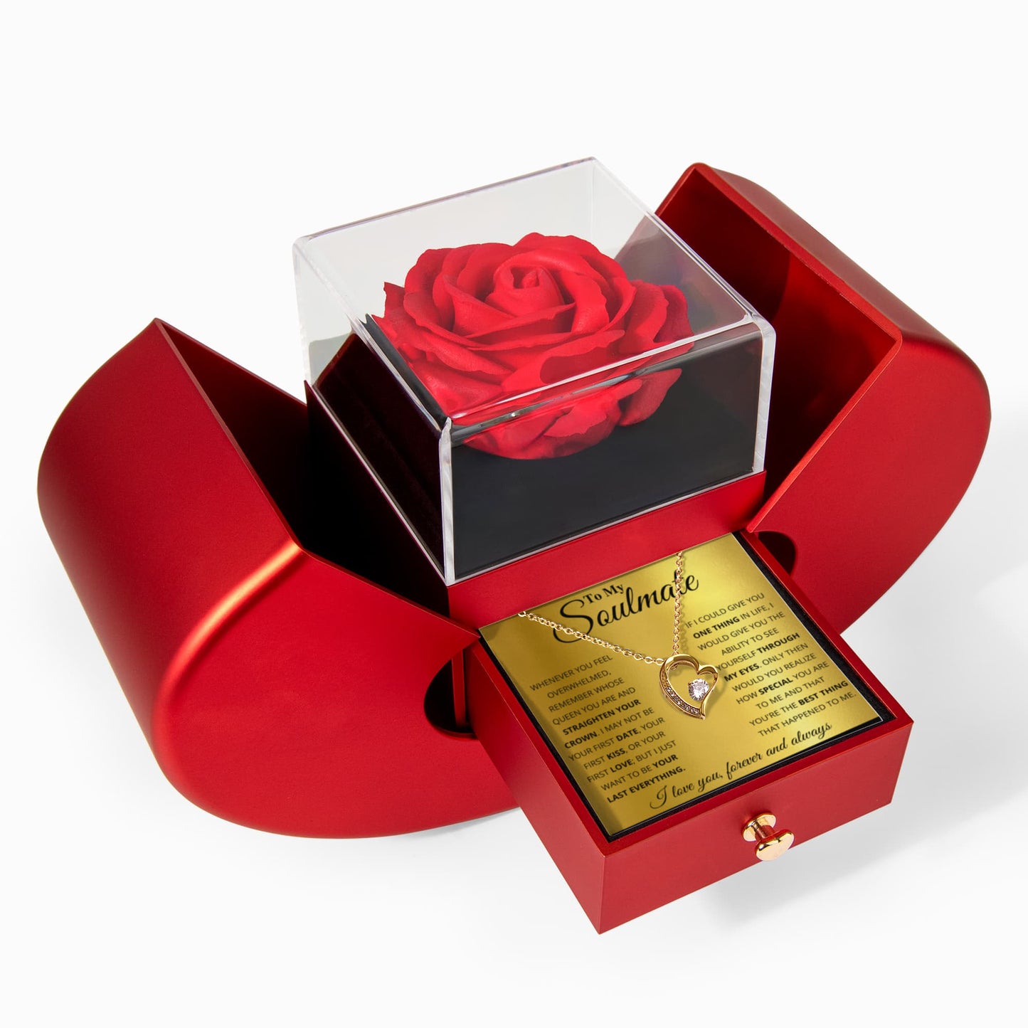 Amity Heart Necklace - Rose Heart Box - Soulmate The Best Thing
