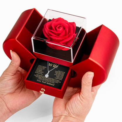 Amity Alluring Necklace - Rose Heart Box - Wife Feel My Love